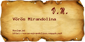 Vörös Mirandolina névjegykártya
